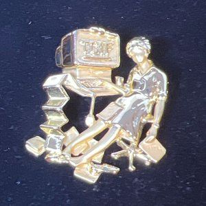 Danecraft Gold Tone TGIF Brooch (4100)